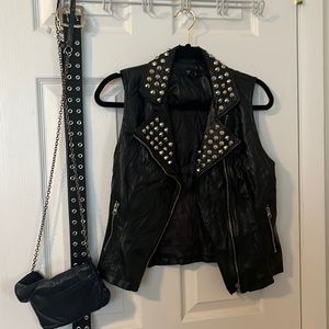 Punk studded vest